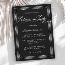 Svart enkel Elegant Pension Party