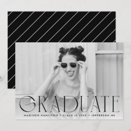 Svart | Enkel modern foto Studenten Meddelande
