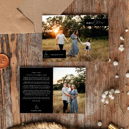 Svart Enkel Modern Jul Familj Nyhets Foto Julkort
