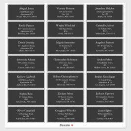 Svart enkel modern julgäst Adress Klistermärken