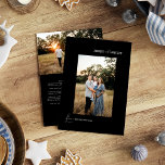 Svart enkel Modern Merry och Bright Photo Julkort<br><div class="desc">Vi presenterar vår svarta, enkla, moderna, smarta och ljusa Helgdag Card-design, där enkelhet möter elegans med en aning julcharm. Med en moody svartvit och skarp vit estetik som ger helgdagarna en känsla av ren sofistikering, skapar du det som en contemporary för dem som uppskattar en modern tvist på traditionella kort....</div>