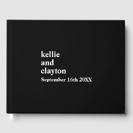 Svart enkel Modern Type Bröllop Guest Bok