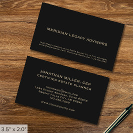 Svart enkel Professionell Visitkort