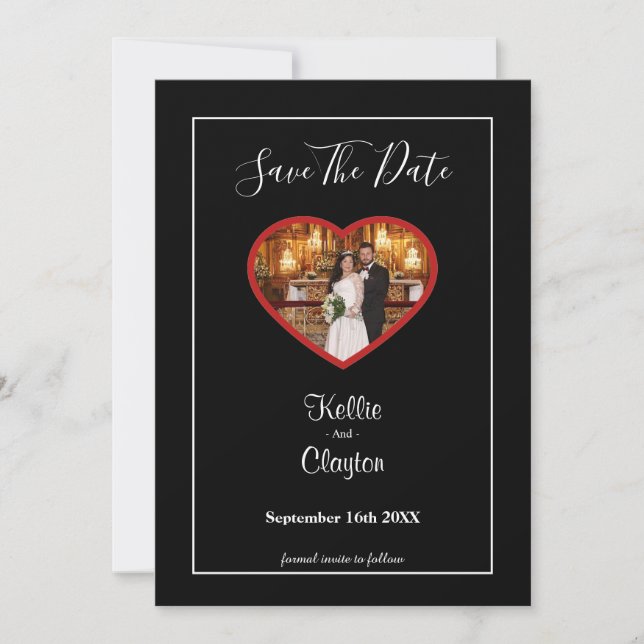 Svart enkel ram Spara datum Datumet (Framsida)