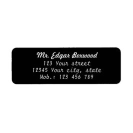 Svart enkel Returadress Etikett