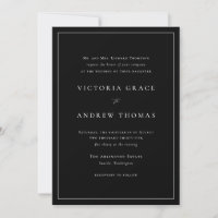 Svart enkel typografi, formal Bröllop