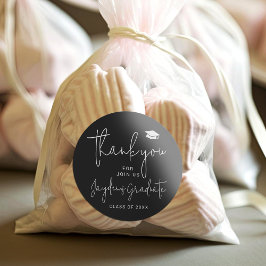 Svart, enkelt Modern Script Student tack Runt Klistermärke