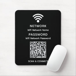 Svart, enkelt WiFi QR-kodnätverkslösenord för WiFi Musmatta
