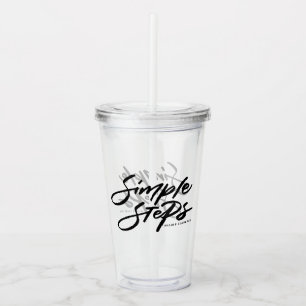 Svart Enkla Steg Citat Modern Kalligrafi Take Away Mugg