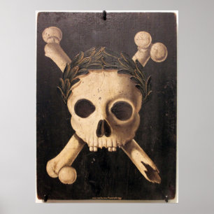 Svart epidemikonst - skalle och Crossbones Poster