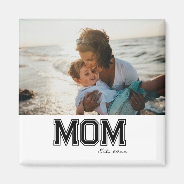 Svart Est 'Mamma' Födelsedag Mors Dag Foto Present Magnet (Framsidan)