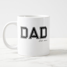 Svart Established 'Pappa' Födelsedags Fars dag-pre Jumbo Mugg