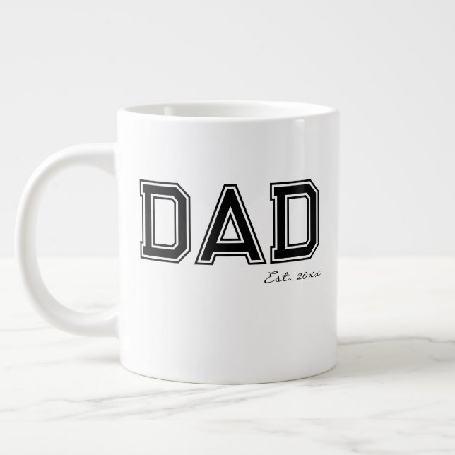 Svart Established 'Pappa' Födelsedags Fars dag-pre Jumbo Mugg (Vänster)