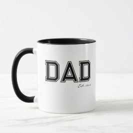 Svart Established 'Pappa' Födelsedags Fars Dags Pr Mugg