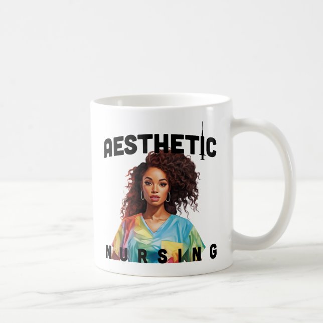 Svart estetisk sjuksköterska personlig namn rn-gåv kaffemugg (Höger)