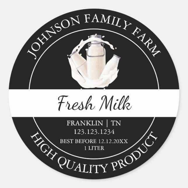 Svart etikett Farm Fresh Mjölk (Framsida)