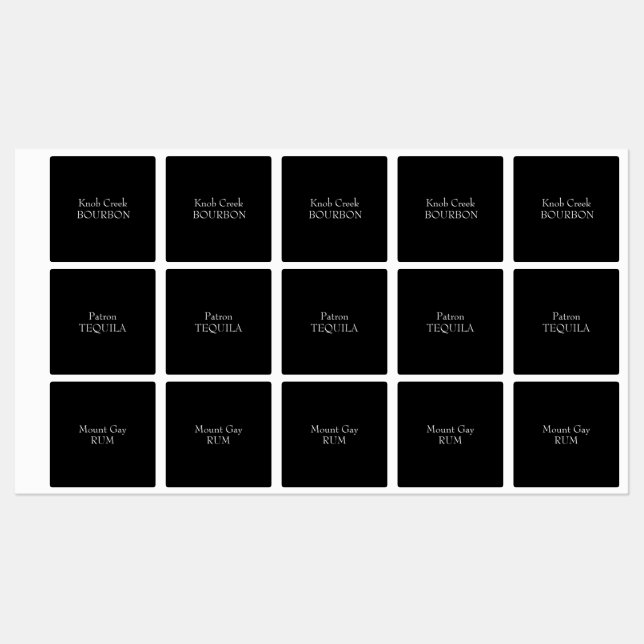 Svart etikett för alkoholmärkning och Anpassningsb (Ark)