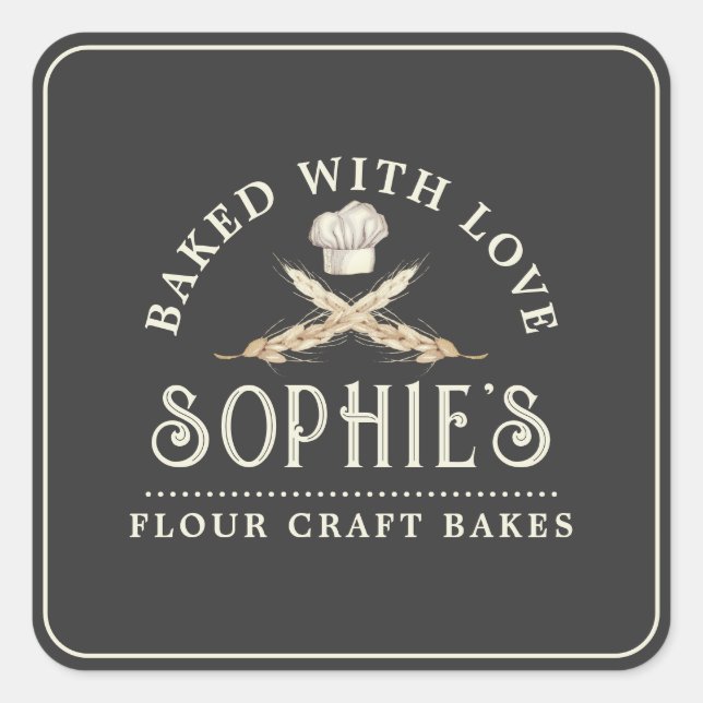 Svart etikett för Logotyp av klassiskt bakverk (Framsida)