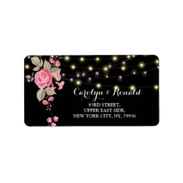 Svart etikett för Whimsiing String Ljus Adressetikett