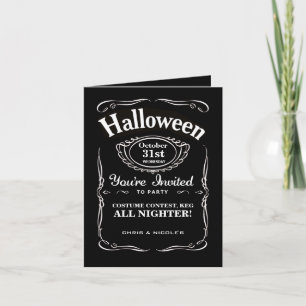 Svart etikettHalloween inbjudningar