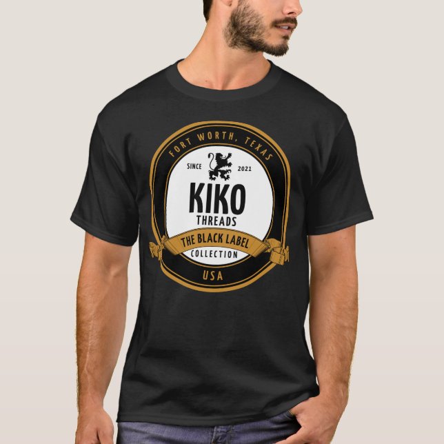 Svart etikettsamling för Kiko-tråd T Shirt (Framsida)