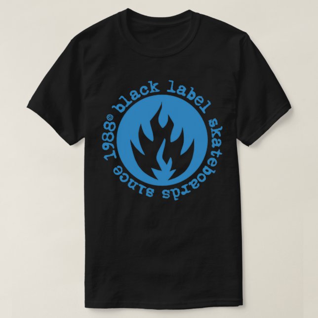 Svart etikettskateboard 3 t shirt (Design framsida)