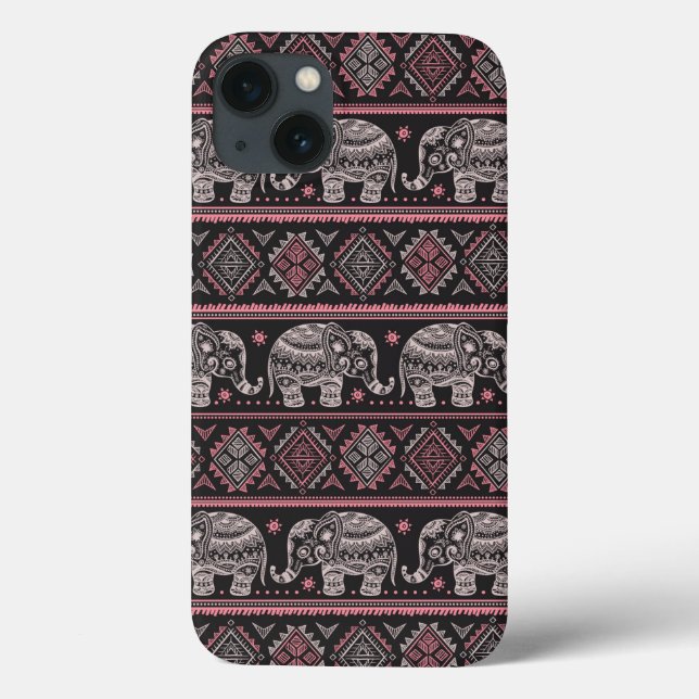 Svart etnisk elefant i Mönster (Baksida)