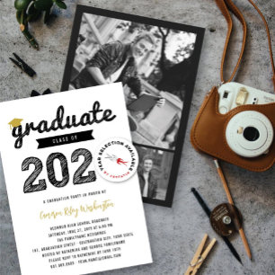Svart examensmössa för Graduate Class Of 2026 exam Inbjudningar