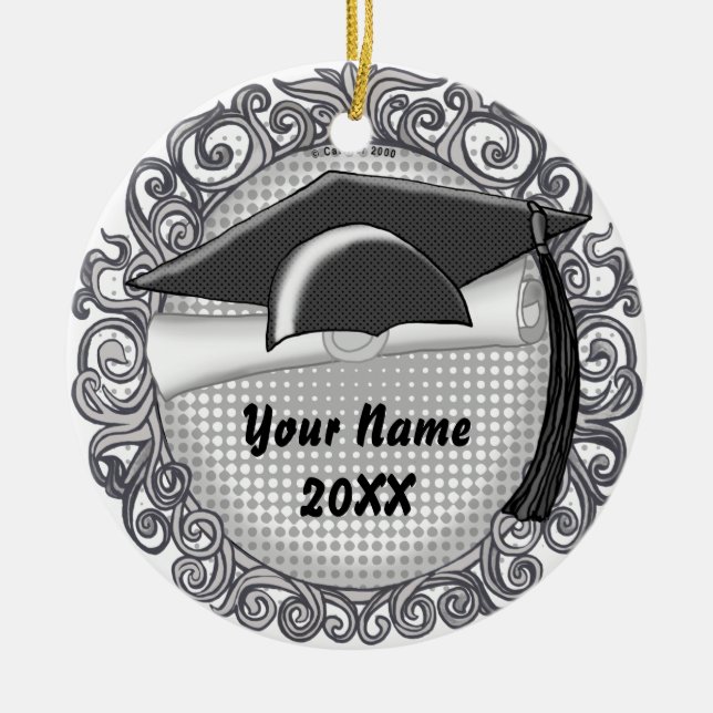 Svart examensmössa ornament (Framsidan)