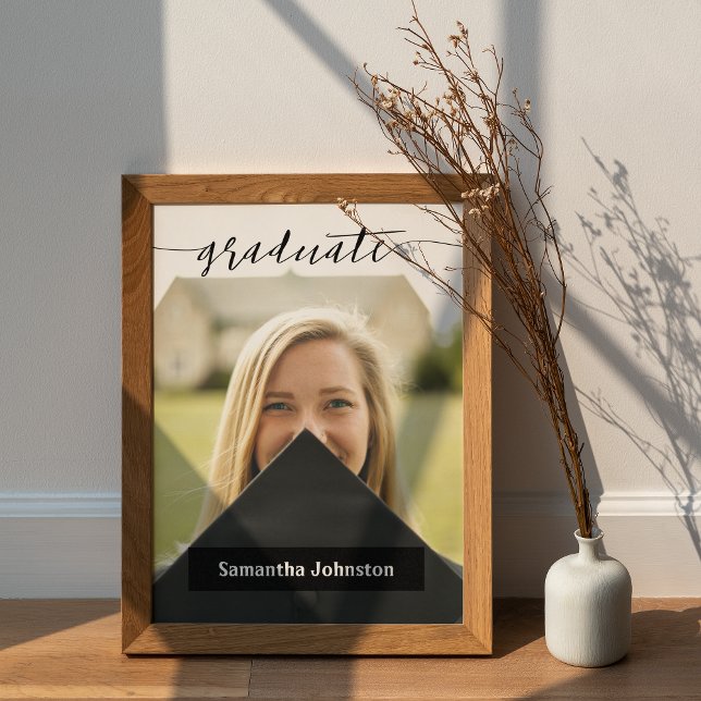 Svart examensskript Modernt fotoaffisch Poster (Skapare uppladdad)