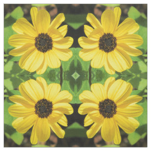 Svart eyed Susan Blommigt Fabric Tyg