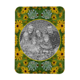 Svart Eyed Susan Daisy Painting Add Your Photo Magnet
