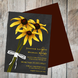 Svart Eyed Susan Wildblommor chalkboard Inbjudningar