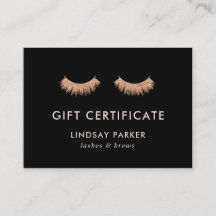 Svart Eyelash Makeup Artist Gift Certificate
