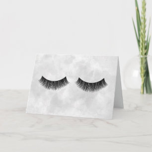 Svart Eyelash på vattenfärgen Silver Kort
