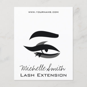 Svart Eyeliner-lash-tillägg och make/up-ikon Flygblad