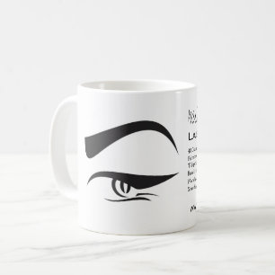 Svart Eyeliner-lash-tillägg och make/up-ikon Kaffemugg