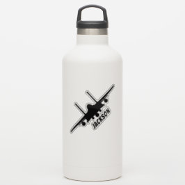 Svart F-15E Strejka Eagle Front Silhouette Namn Klistermärken