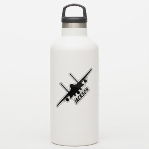 Svart F-15E-Strejka Eagle Front Silhouette Namn Klistermärken