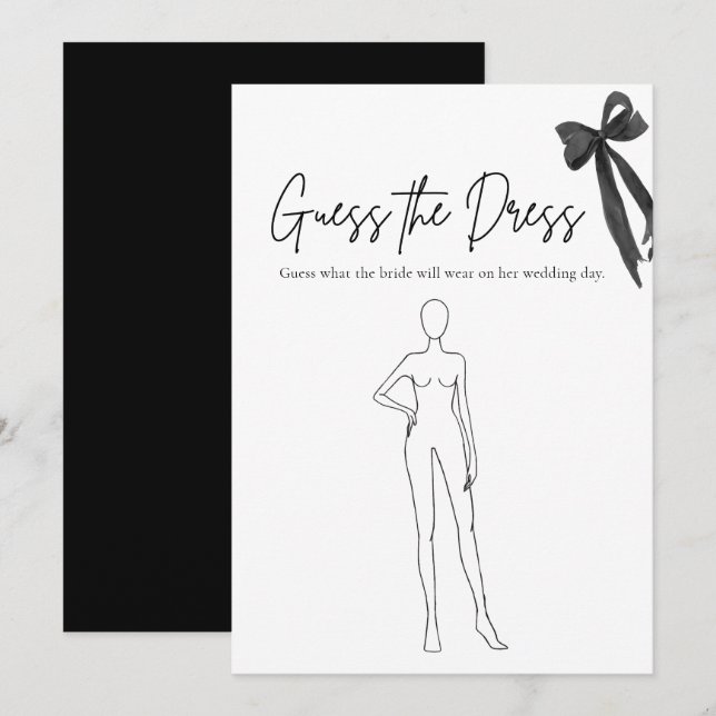 Svart fack gissar Möhippan Dress Inbjudningar (Fram/baksida)