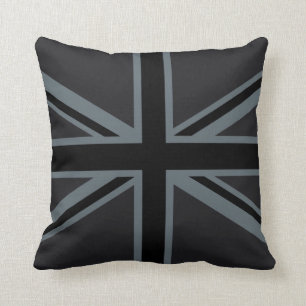 Svart facklig design för jackUK-flagga Kudde