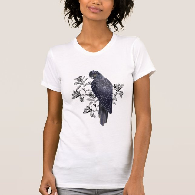 Svart fågel Australian native Black Cockatoo T Shirt (Framsida)