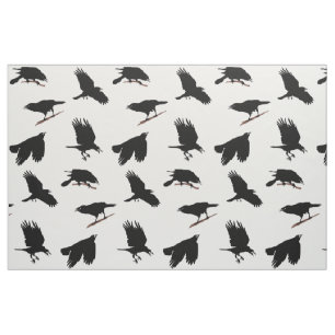 Svart fågel eller Kråka kanske Raven Tyg