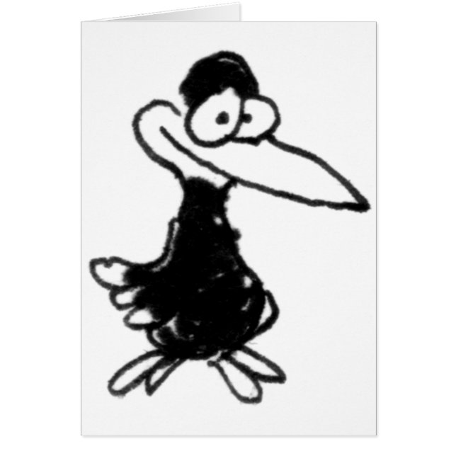 svart fågel för davholle hälsningskort (Framsidan)