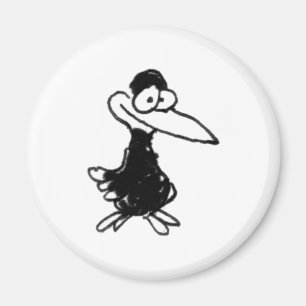 svart fågel för davholle magnet