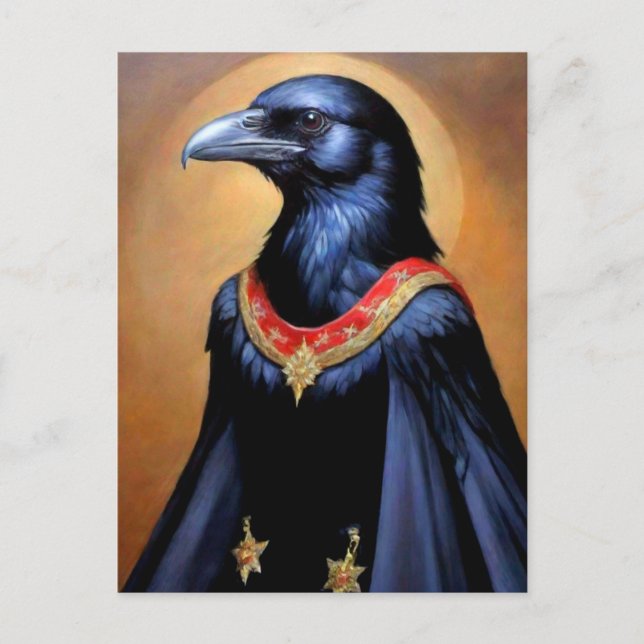 Svart Fågel Konst Vykort (Framsida)