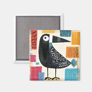 Svart Fågel Modern Konst, Magnet