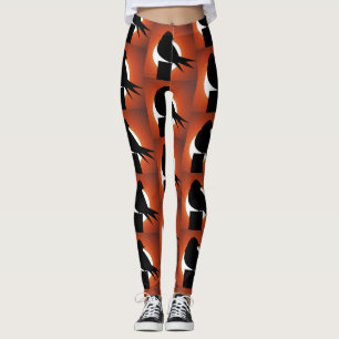 Svart fågel Silhouette Sol Thunder_Cove Leggings