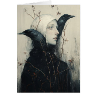 Svart fågellomitt invändigt kort