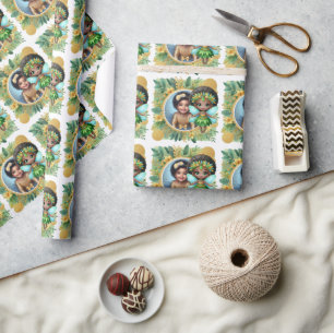 Svart Fairy Cute Grönt Guld Presentpapper